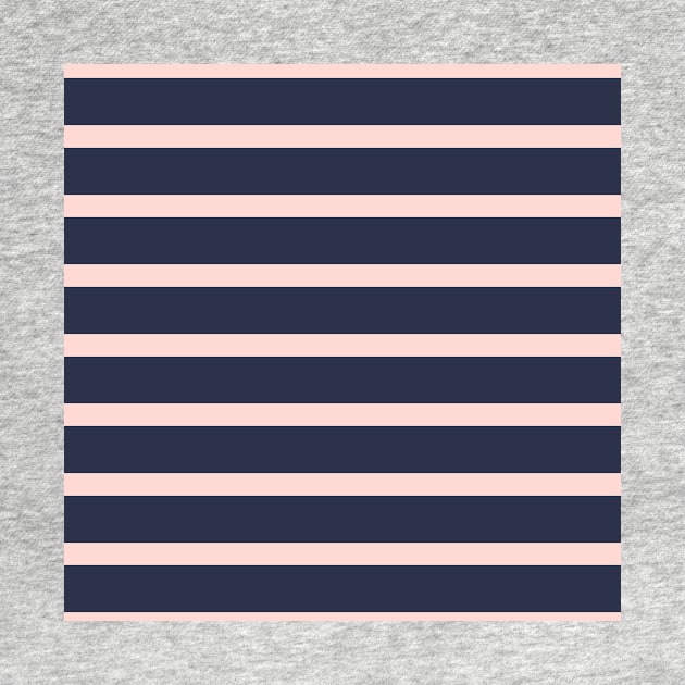 Pink and Navy Stripes by A2Gretchen